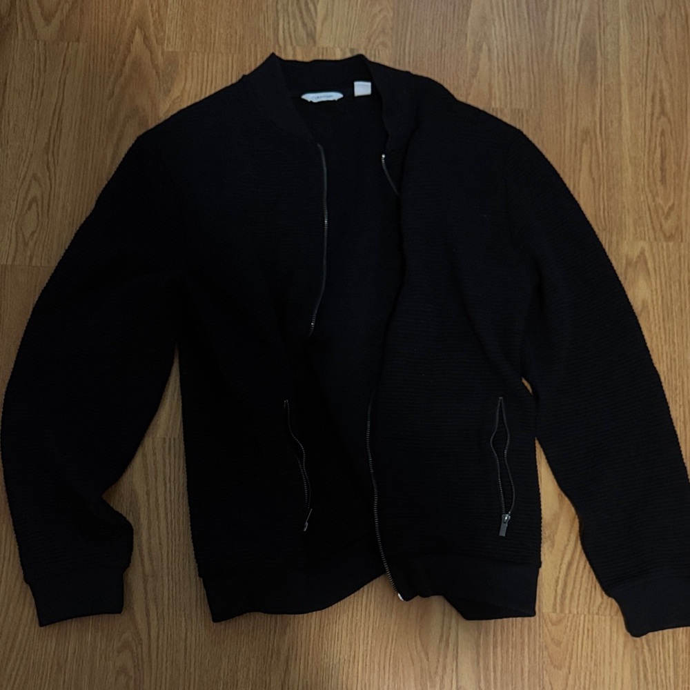 Calvin Klein Men's Black Zip-Up Sweater
